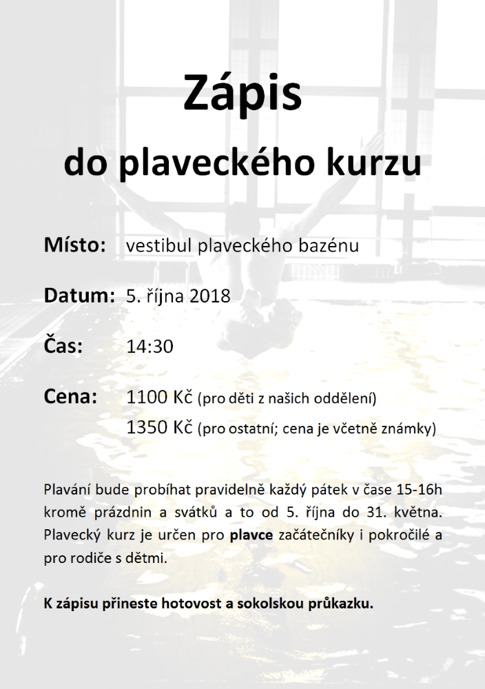 Zápis na plavání